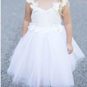 White Lace Flower Girl Dress